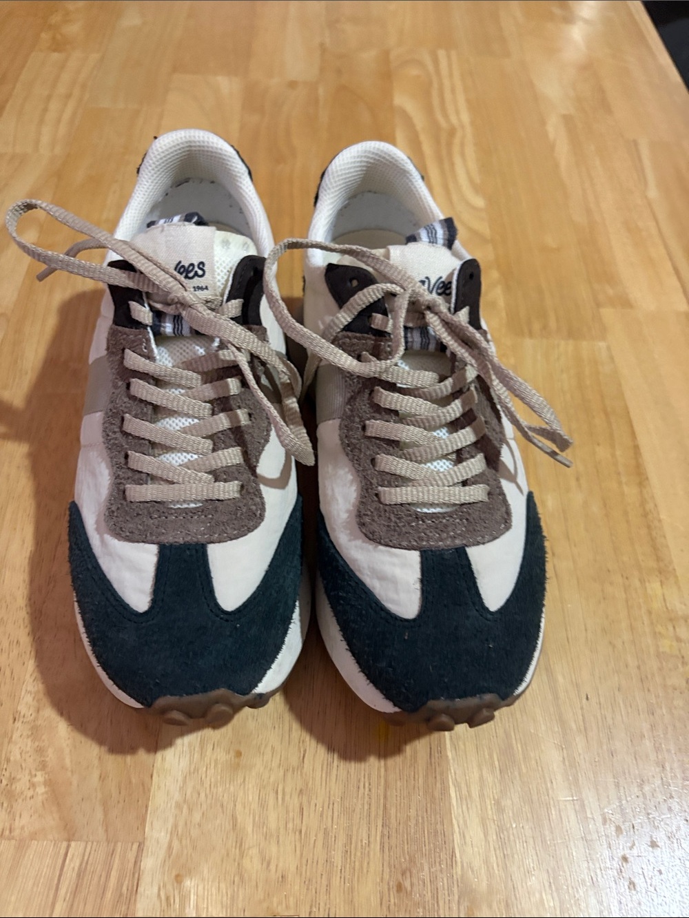 SeaVees Women's Sneakers in White, Navy Blue, and Brown